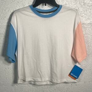 Columbia Women's Deschutes Valley™ Cropped T-Shirt white/blue/peach Small